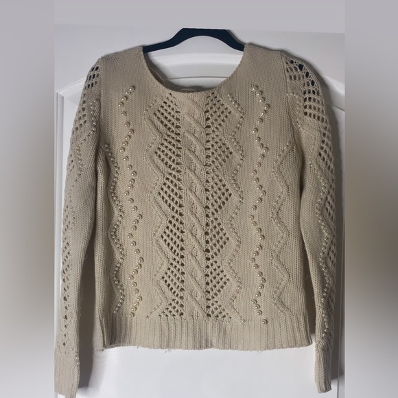 Knit Sweater with Pearls by Piccola Bella South Hampton Size S - Picture 3 of 5